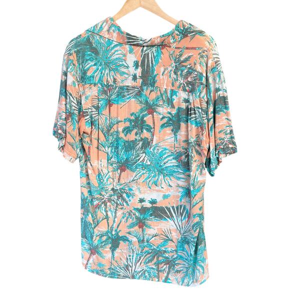 Cabavera Men’s Medium Tropical Print Hawaiian Short Sleeve Button Down Shirt - Picture 2 of 7